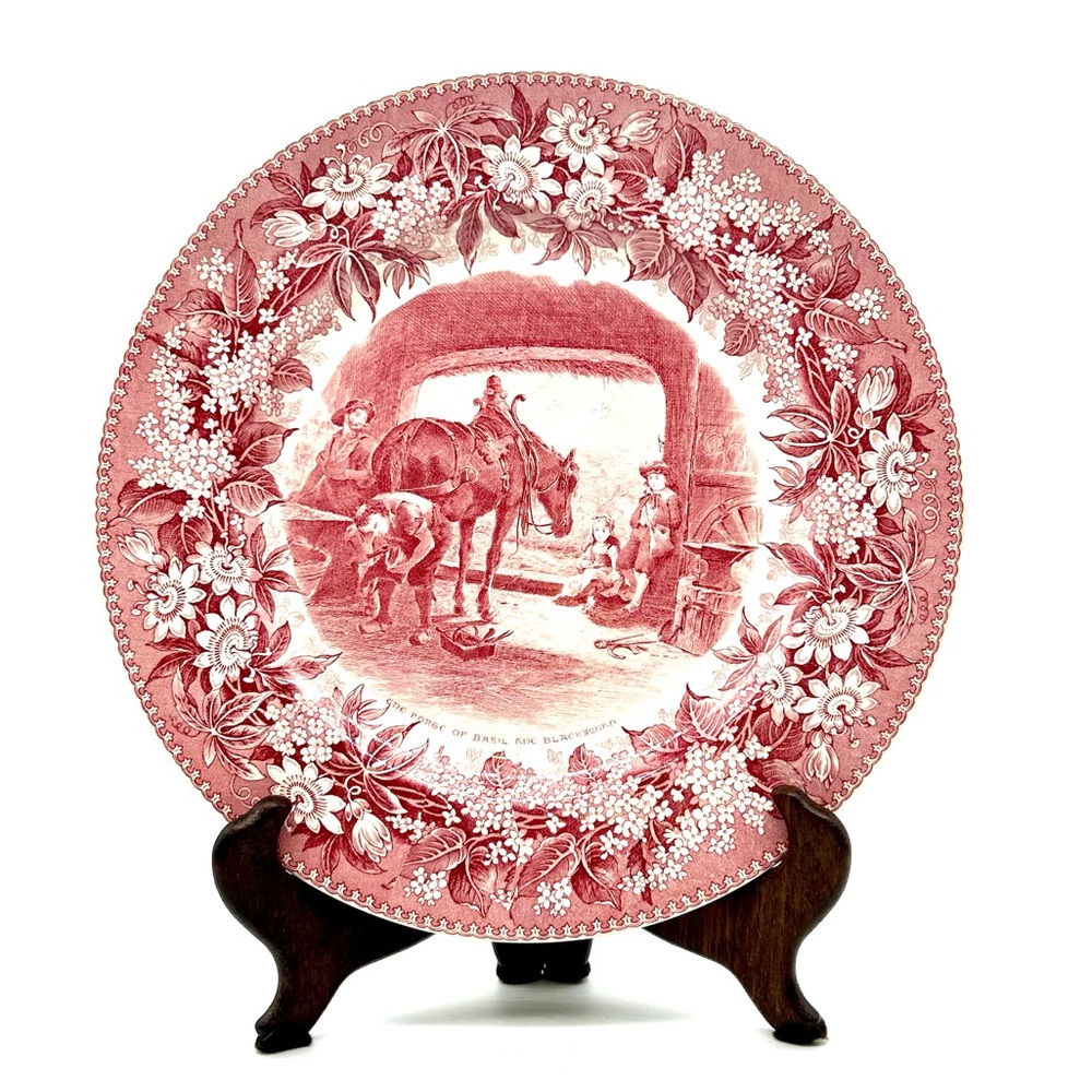 Vintage Wedgwood Longfellow Series The Forge Of Basil The Blacksmith Pink